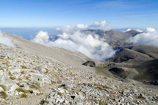 Панорама от връх Сколио, Олимп